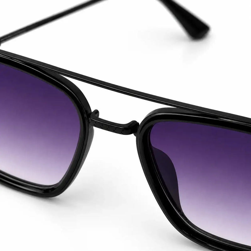Reeon | Gradient Purple Medium Full Rim Square Sunglasses for Men [UV-protected]