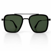 Reeon | Green Medium Full Rim Square Sunglasses for Men [UV-protected]