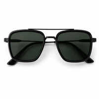 Reeon | Green Medium Full Rim Square Sunglasses for Men [UV-protected]