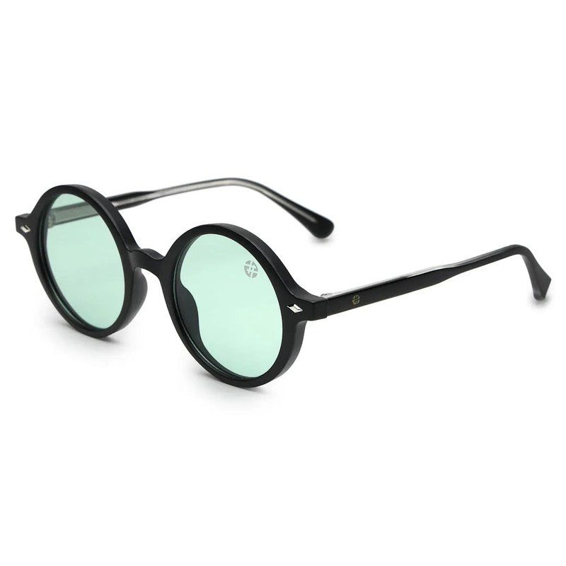Retro Green Medium Full Rim Round Sunglasses for Men & Women — Hashtag Eyewears