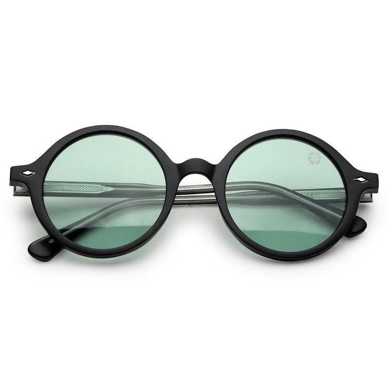 Retro | Green Medium Full Rim Round Sunglasses for Men [UV-protected]