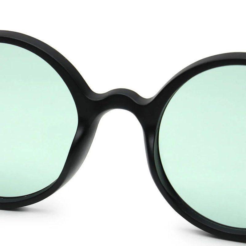 Retro | Green Medium Full Rim Round Sunglasses for Men [UV-protected]