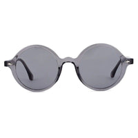 Retro Transparent Grey Medium Full Rim Round Sunglasses for Men & Women — Hashtag Eyewears