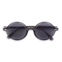 Retro Transparent Grey Medium Full Rim Round Sunglasses for Men & Women — Hashtag Eyewears