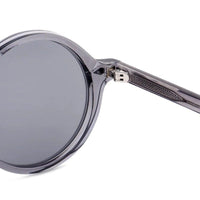 Retro Transparent Grey Medium Full Rim Round Sunglasses for Men & Women — Hashtag Eyewears