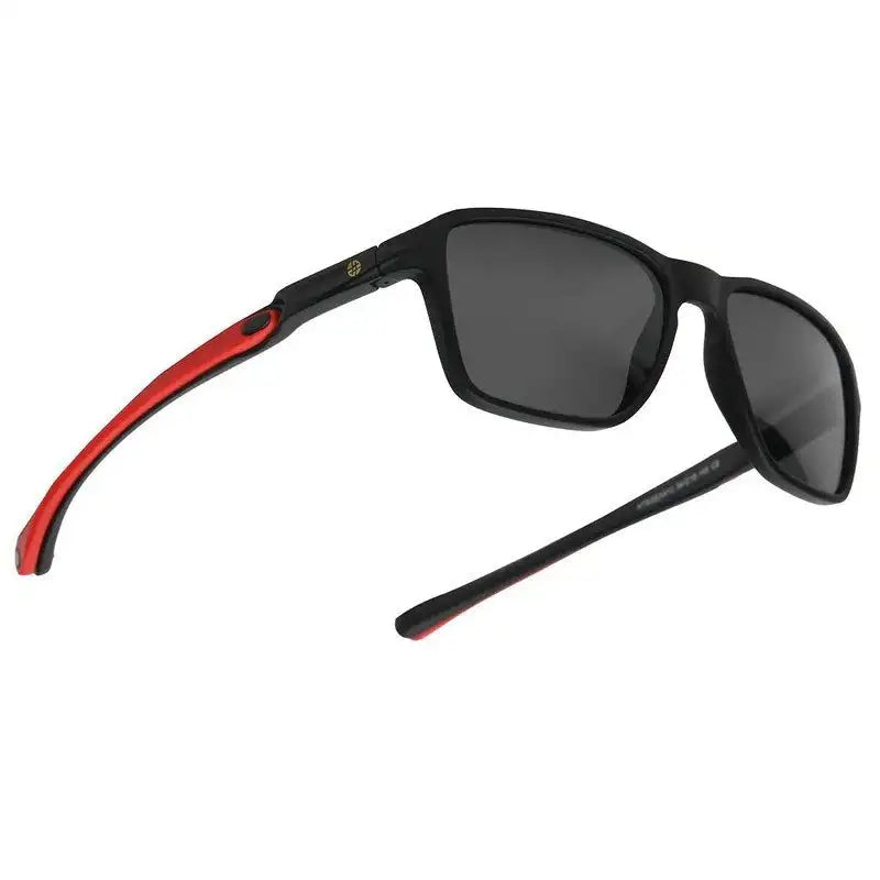 Rift | Black Large Full Rim Rectangle Sports Sunglasses for Men & Women [Polarized]