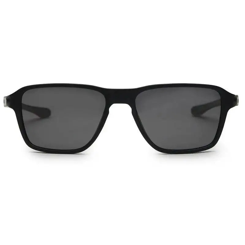 Rift | Black Large Full Rim Rectangle Sports Sunglasses for Men & Women [Polarized]