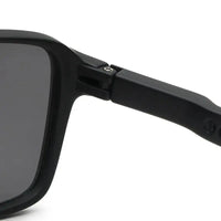 Rift | Black Large Full Rim Rectangle Sports Sunglasses for Men & Women [Polarized]