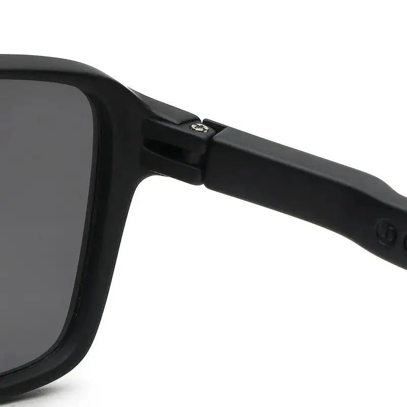 Rift | Black Large Full Rim Rectangle Sports Sunglasses for Men & Women [Polarized]