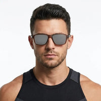 Rift | Brown Large Full Rim Rectangle Sports Sunglasses for Men & Women [Polarized]