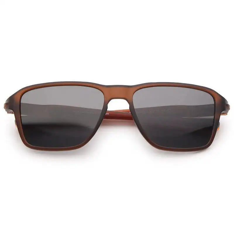 Rift | Brown Large Full Rim Rectangle Sports Sunglasses for Men & Women [Polarized]