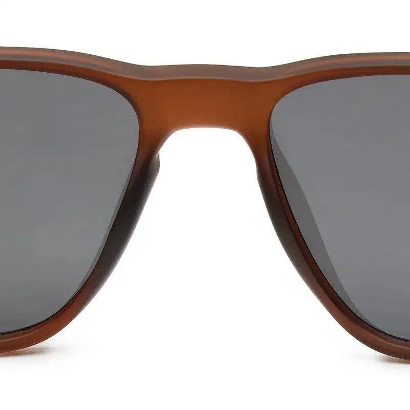 Rift | Brown Large Full Rim Rectangle Sports Sunglasses for Men & Women [Polarized]