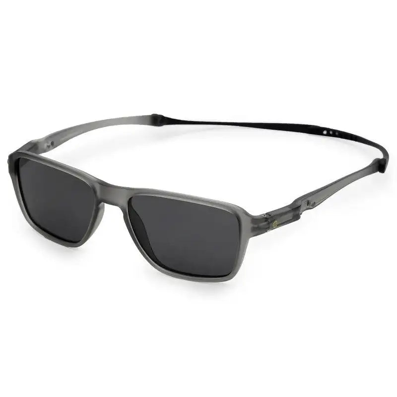 Rift | Grey/Black Large Full Rim Rectangle Sports Sunglasses for Men & Women [Polarized]
