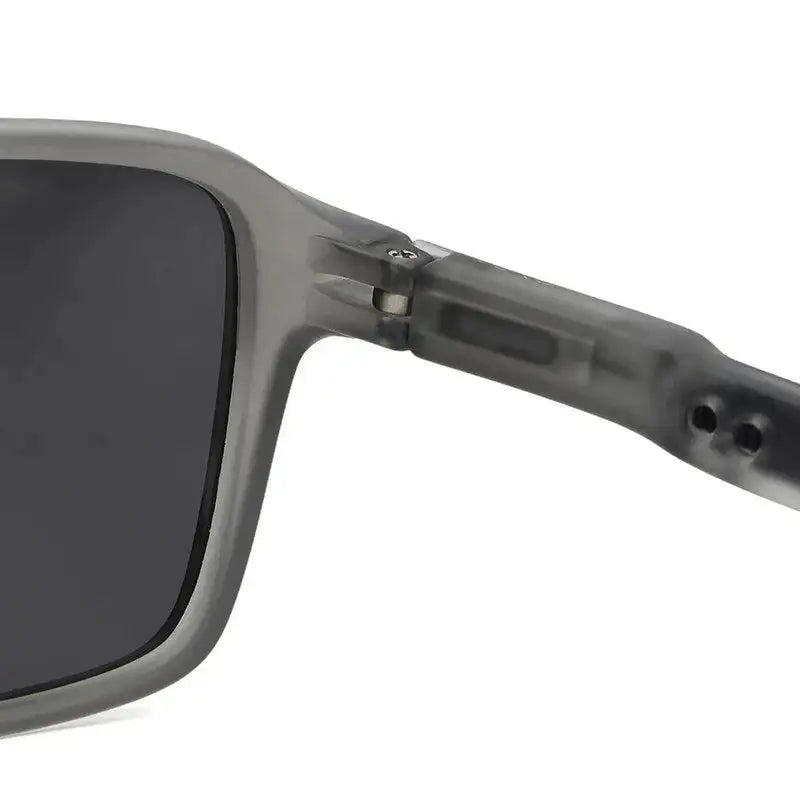 Rift | Grey/Black Large Full Rim Rectangle Sports Sunglasses for Men & Women [Polarized]