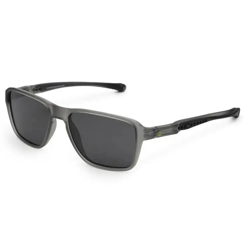 Rift | Grey/Black Large Full Rim Rectangle Sports Sunglasses for Men & Women [Polarized]