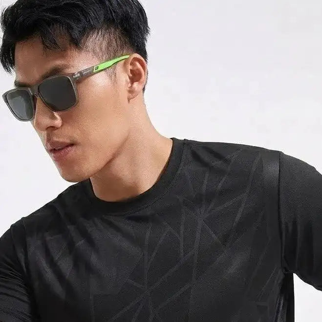 Rift | Grey Large Full Rim Rectangle Sports Sunglasses for Men & Women [Polarized]