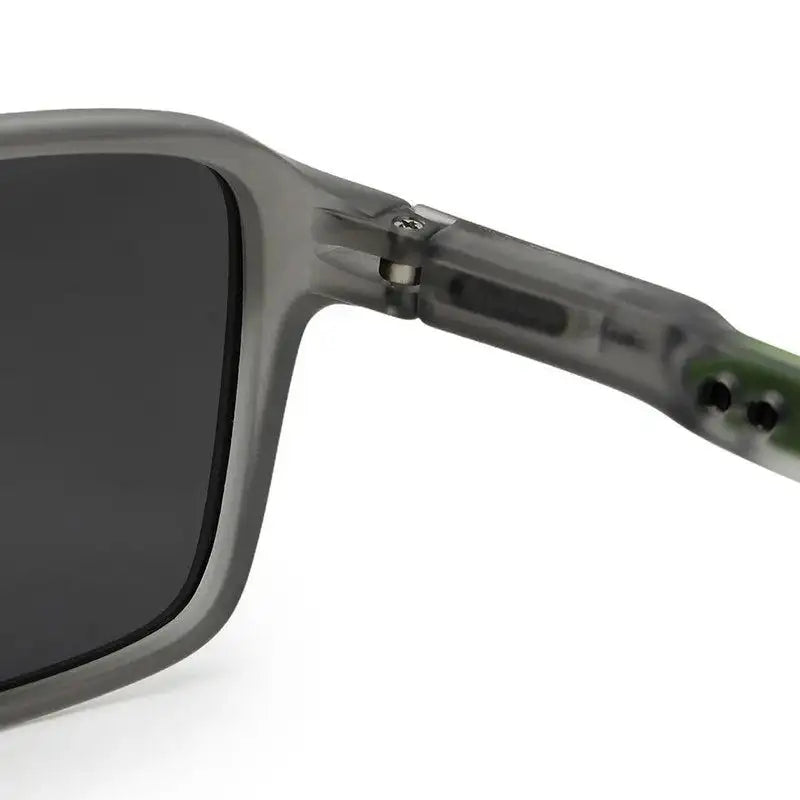Rift | Grey Large Full Rim Rectangle Sports Sunglasses for Men & Women [Polarized]
