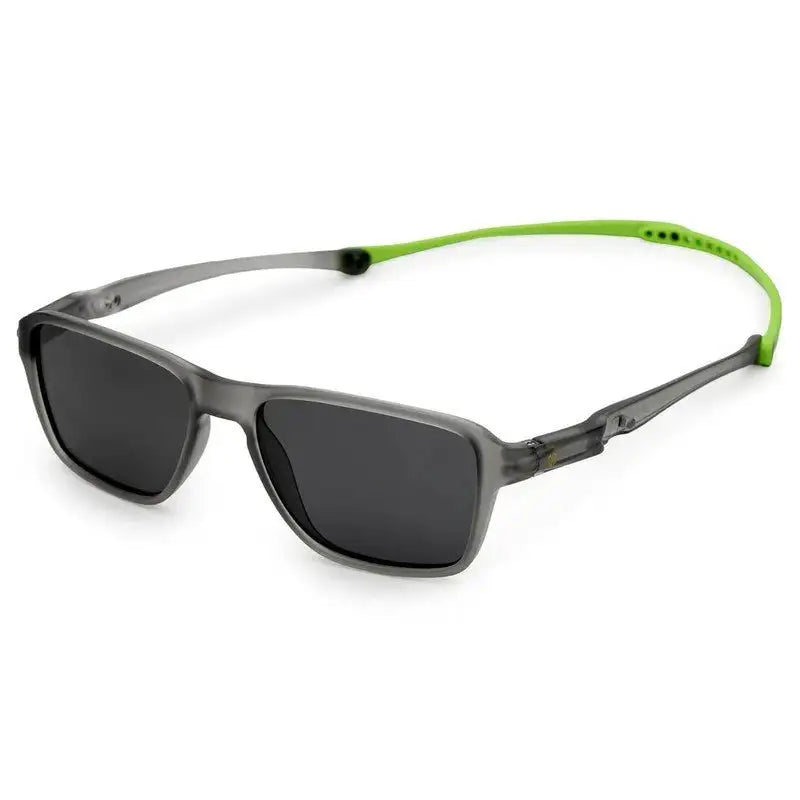 Rift | Grey Large Full Rim Rectangle Sports Sunglasses for Men & Women [Polarized]