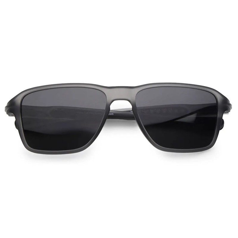 Rift | Grey/Black Large Full Rim Rectangle Sports Sunglasses for Men & Women [Polarized]
