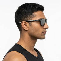 Rift | Light Grey Large Full Rim RECTANGLE Sports for Men & Women [Polarized]