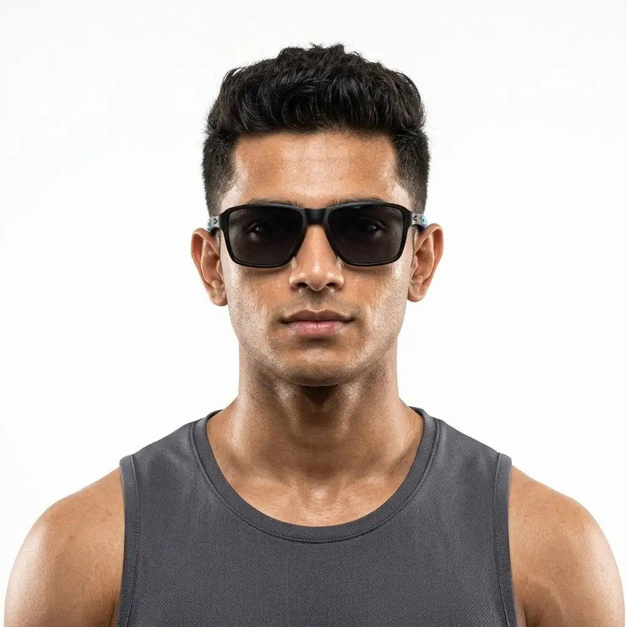 Rift | Sky Blue Large Full Rim RECTANGLE Sports for Men & Women [Polarized]
