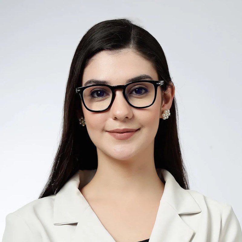 Rivena Black Small Full Rim Square Computer Glasses for Men & Women — Hashtag Eyewears