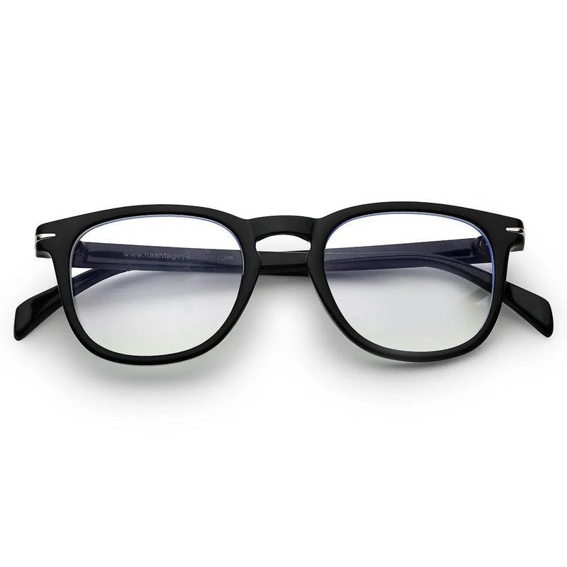 Rivena Black Small Full Rim Square Computer Glasses for Men & Women — Hashtag Eyewears