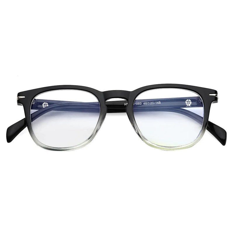 Rivena | Gradient Black Small Full Rim Square Computer Glasses for Men & Women [Blue Block]