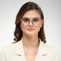Rivena Grey Small Full Rim Square Computer Glasses for Men & Women — Hashtag Eyewears