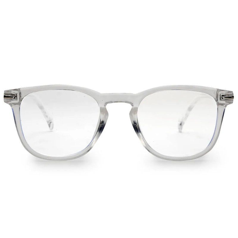 Rivena | Transparent Small Full Rim Square Computer Glasses for Men & Women [Blue Block]