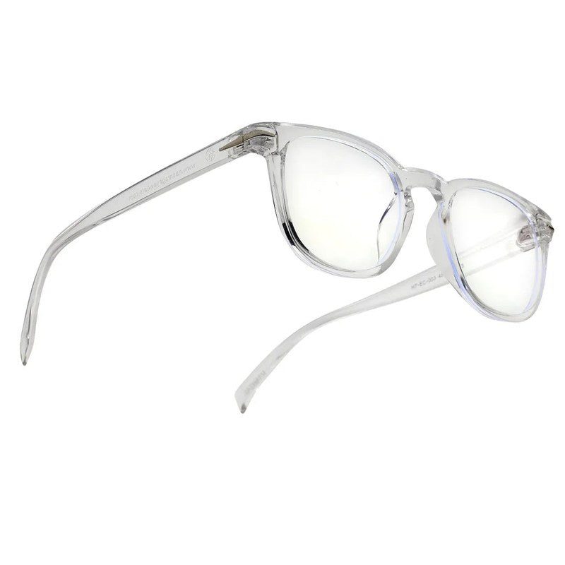 Rivena | Transparent Small Full Rim Square Computer Glasses for Men & Women [Blue Block]
