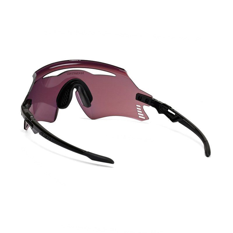 Rivora Black Large Full Rim Shield Sports Sunglasses for Men & Women — Hashtag Eyewears