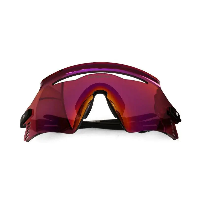 Rivora | Black Large Full Rim Shield Sports Sunglasses for Men & Women [UV-protected]