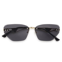 Rorion BLK Medium Rim Less Rectangle Sunglasses for Men & Women — Hashtag Eyewears