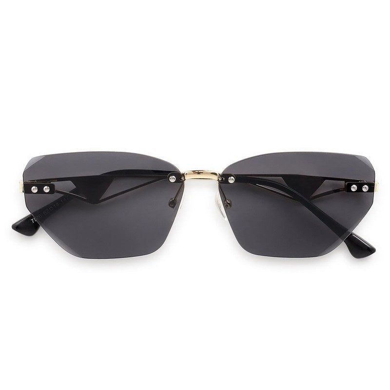 Rorion | BLK Medium Rim Less Rectangle Sunglasses for Men & Women [UV-protected]