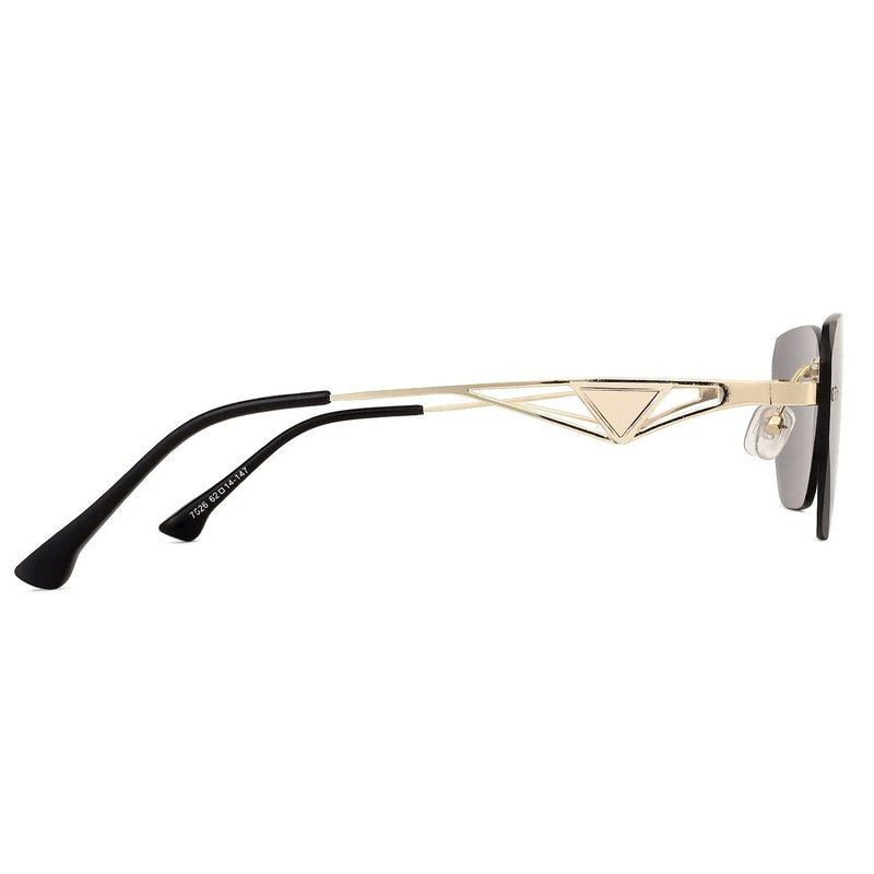 Rorion | BLK Medium Rim Less Rectangle Sunglasses for Men & Women [UV-protected]