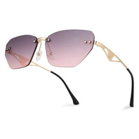 Rorion Gradient Grey & Pink Medium Rim Less Rectangle Sunglasses for Men & Women — Hashtag Eyewears