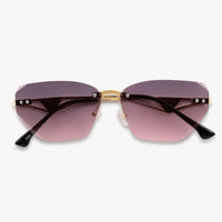 Rorion Gradient Grey & Pink Medium Rim Less Rectangle Sunglasses for Men & Women — Hashtag Eyewears