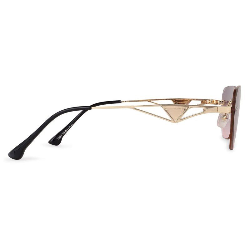 Rorion Gradient Grey & Pink Medium Rim Less Rectangle Sunglasses for Men & Women — Hashtag Eyewears