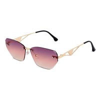 Rorion Gradient Pink & Brown Medium Rim Less Rectangle Sunglasses for Men & Women — Hashtag Eyewears