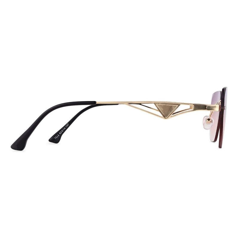 Rorion Gradient Pink & Brown Medium Rim Less Rectangle Sunglasses for Men & Women — Hashtag Eyewears