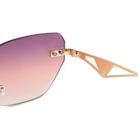 Rorion Gradient Pink & Brown Medium Rim Less Rectangle Sunglasses for Men & Women — Hashtag Eyewears
