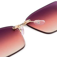 Rorion Gradient Pink & Brown Medium Rim Less Rectangle Sunglasses for Men & Women — Hashtag Eyewears