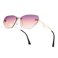 Rorion Gradient Pink & Brown Medium Rim Less Rectangle Sunglasses for Men & Women — Hashtag Eyewears