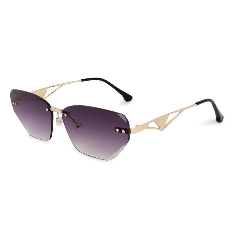 Rorion Gradient Purple Medium Rim Less Rectangle Sunglasses for Men & Women — Hashtag Eyewears