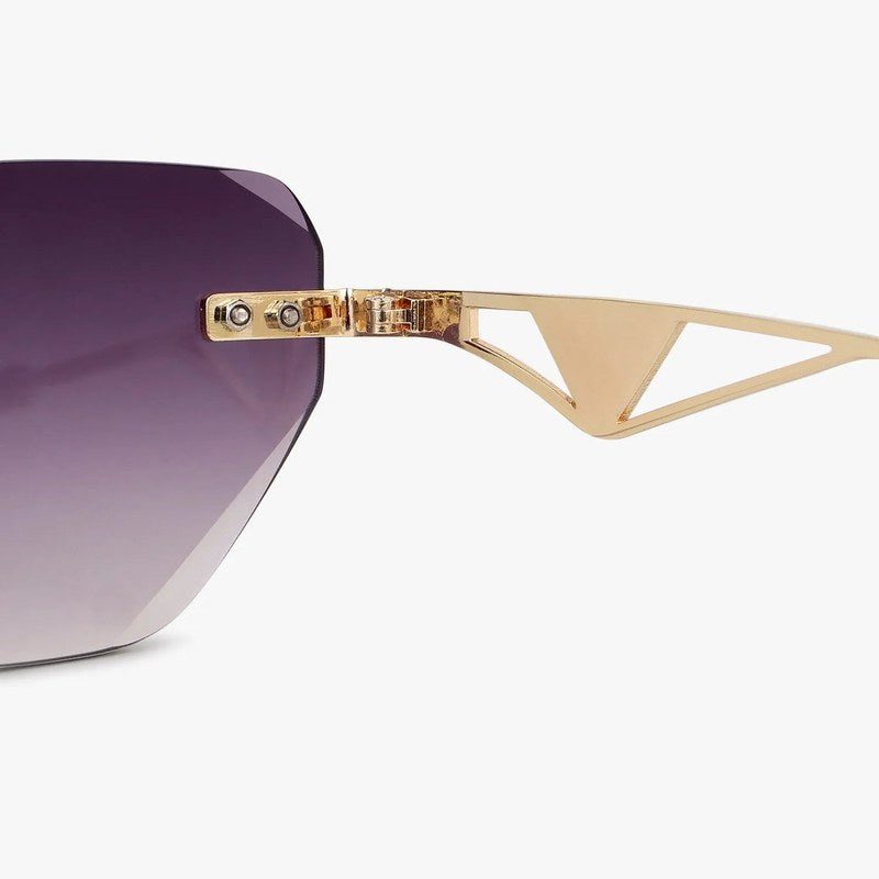 Rorion Gradient Purple Medium Rim Less Rectangle Sunglasses for Men & Women — Hashtag Eyewears