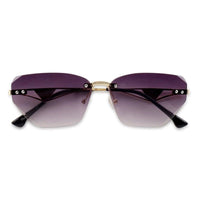 Rorion Gradient Purple Medium Rim Less Rectangle Sunglasses for Men & Women — Hashtag Eyewears