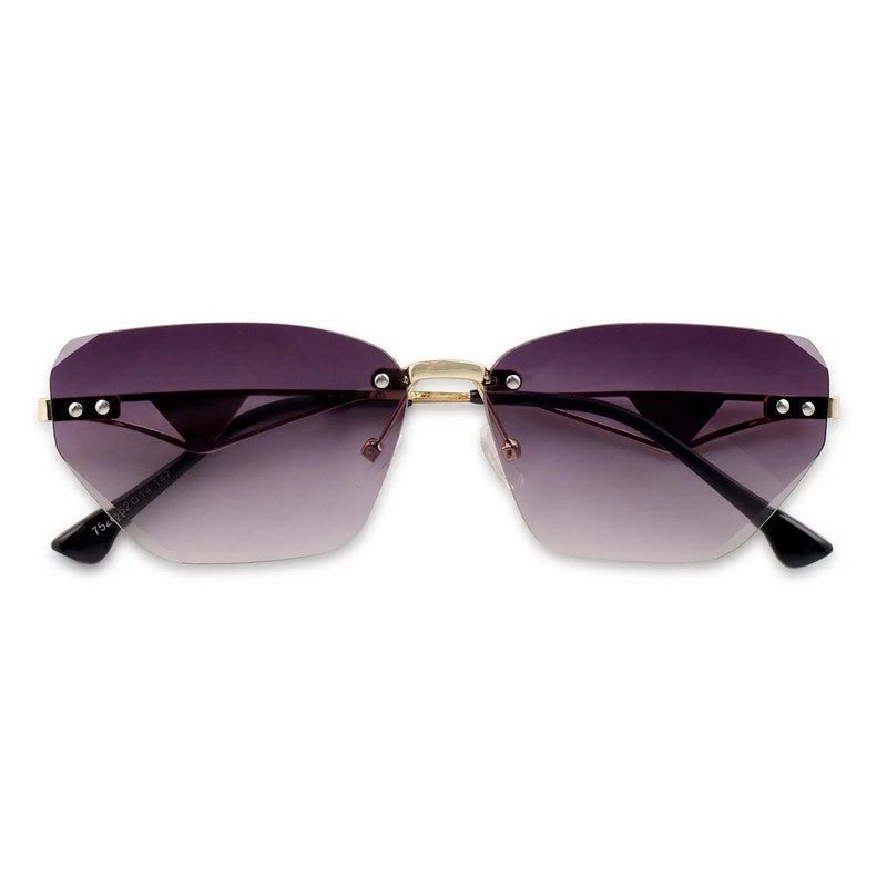 Rorion Gradient Purple Medium Rim Less Rectangle Sunglasses for Men & Women — Hashtag Eyewears