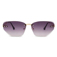 Rorion Gradient Purple Medium Rim Less Rectangle Sunglasses for Men & Women — Hashtag Eyewears