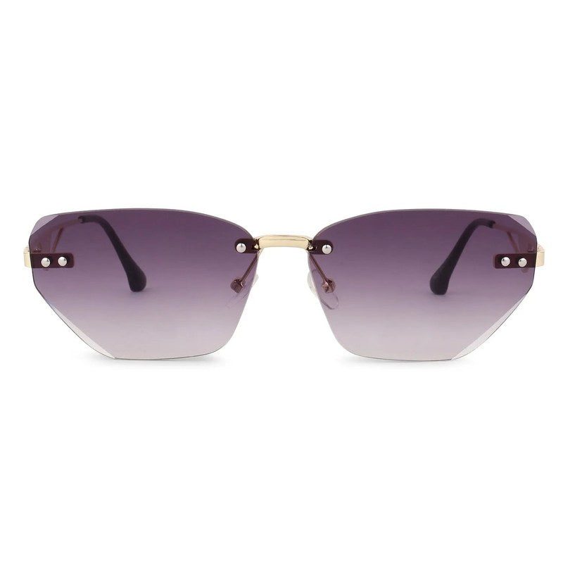 Rorion Gradient Purple Medium Rim Less Rectangle Sunglasses for Men & Women — Hashtag Eyewears